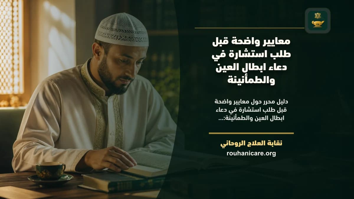 معايير واضحة قبل طلب استشارة في دعاء ابطال العين والطمأنينة