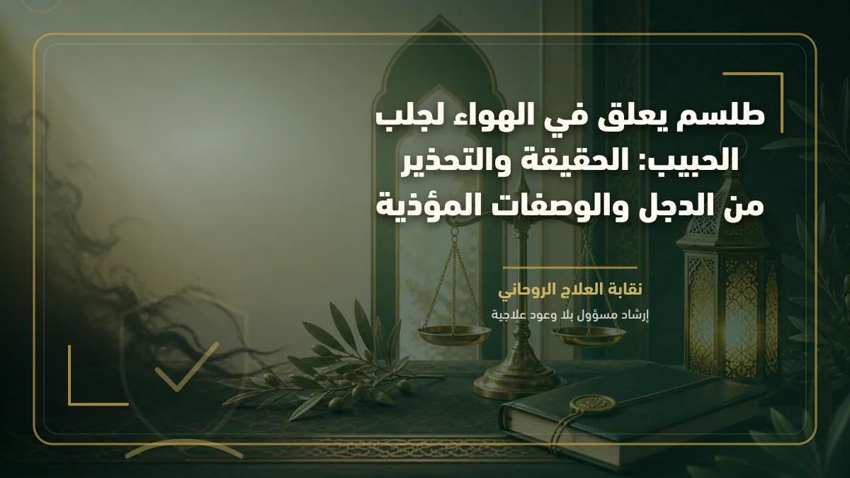 طلسم يعلق في الهواء لجلب الحبيب: الحقيقة والتحذير من الدجل والوصفات المؤذية